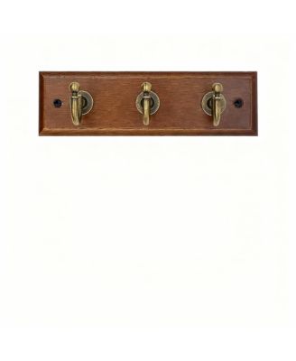6.7" Solid Wood Key Rack with 3 Hooks for Tidy Entryways