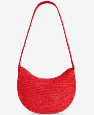 Beaded Half Moon Shoulder Bag
