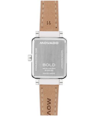 Women's Bold Evolution 2.0 Mini Tank Swiss Quartz White Leather Watch, 20x23mm