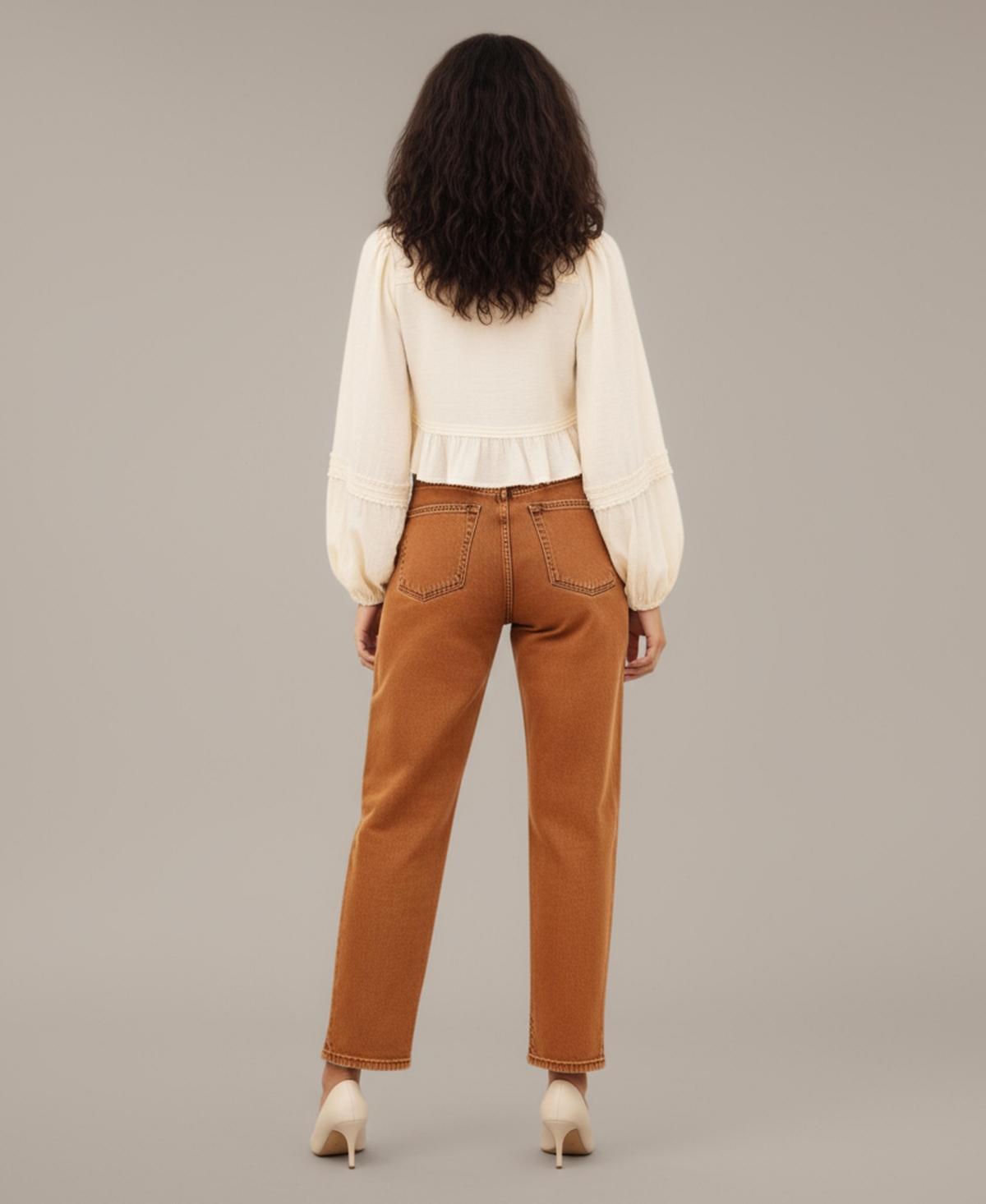 Modenaire Women's Mirabel Textured Peplum Blouse