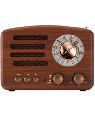 Vintage Bluetooth Radio with AM/FM/SW Receiver & USB/TF Playback for Home & Travel
