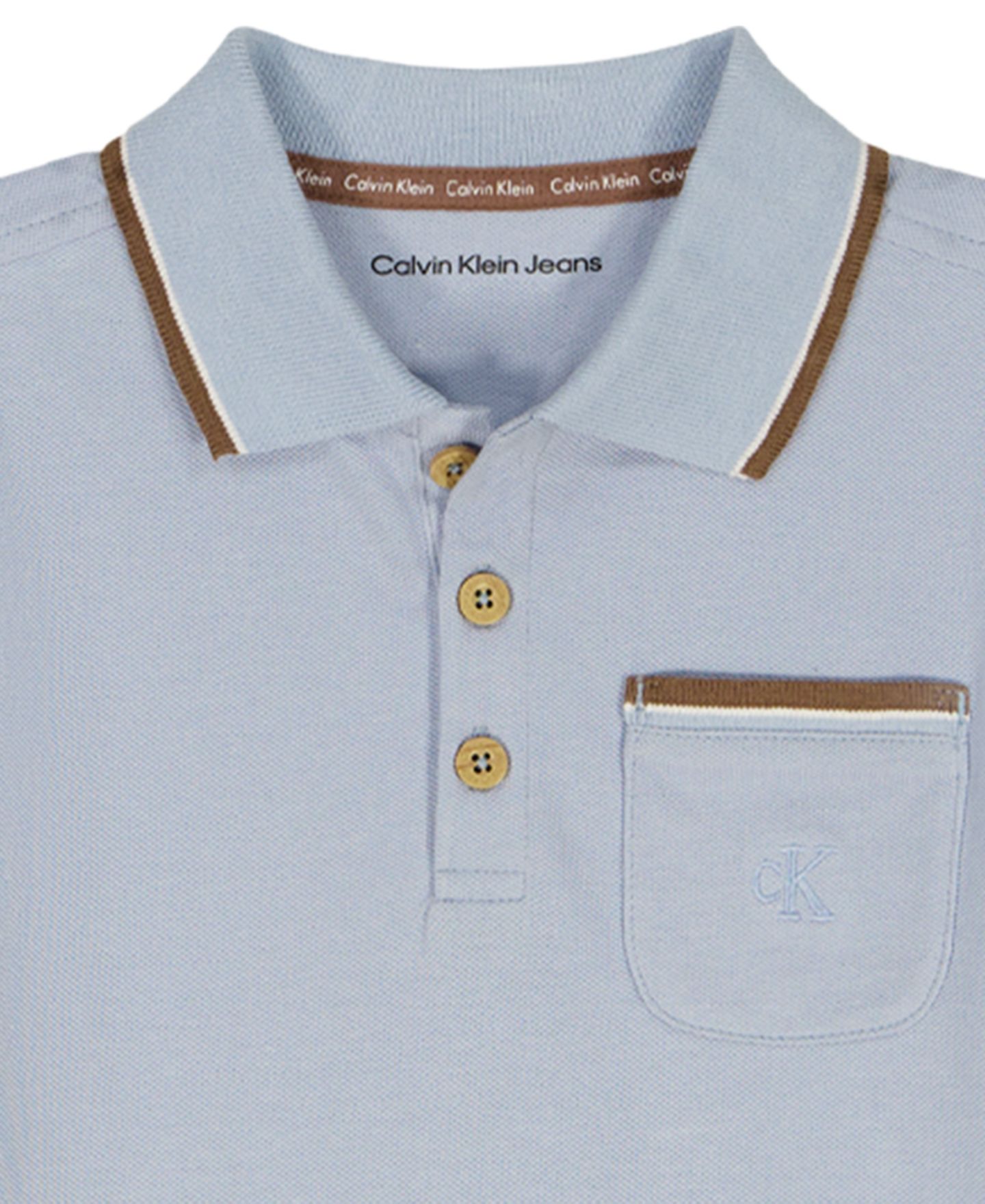 Комплект Calvin Klein Tipped Polo Shirt and Twill Shorts, 2-Piece Set для мальчиков-малышей, цвет: Синий / Коричневый — фото 4