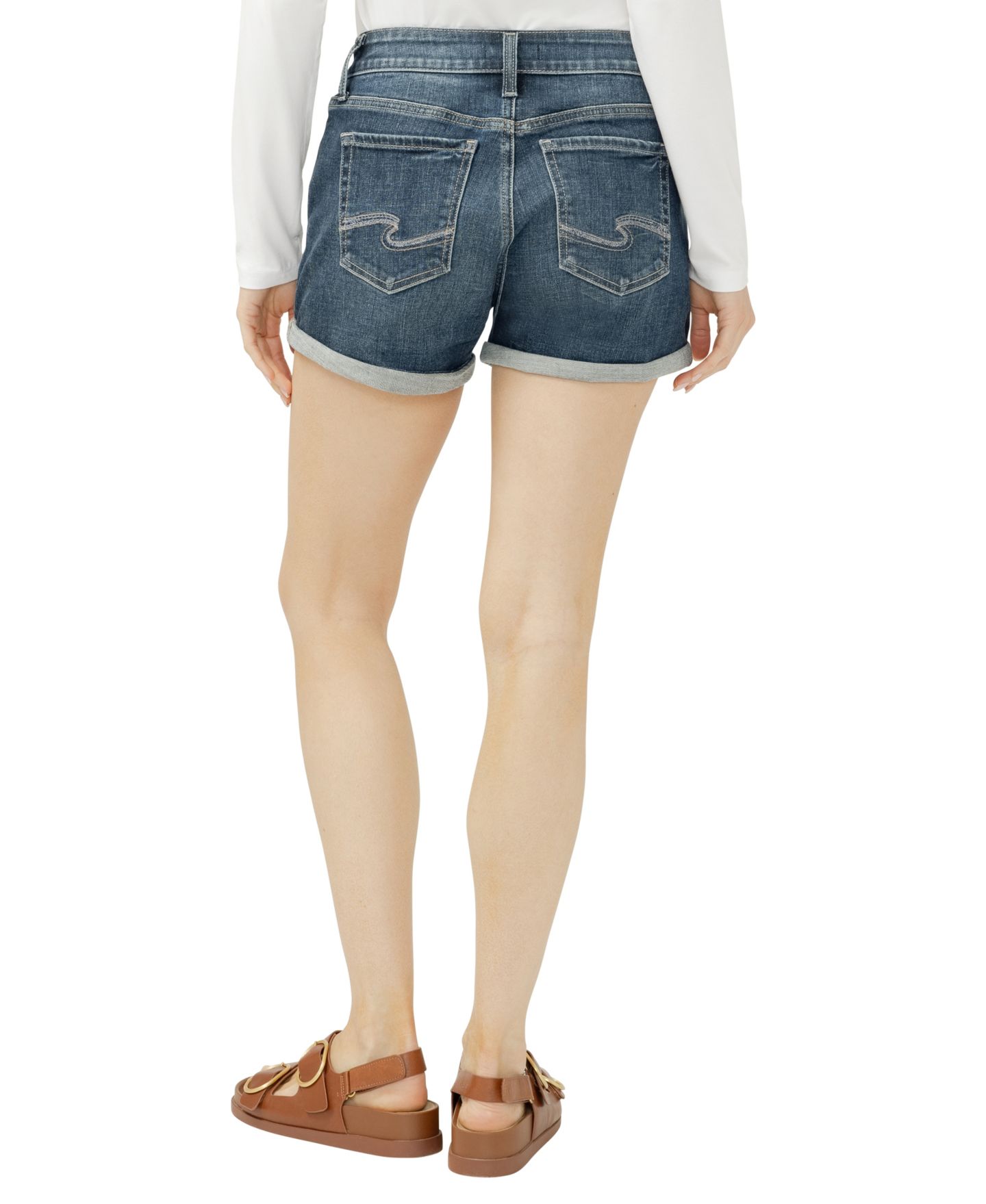 Женские шорты Silver Jeans Co. Elyse Mid-Rise, цвет: Chord — фото 4