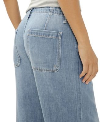 Women's Mid-Rise Wide Leg Drawstring Ankle Jeans
