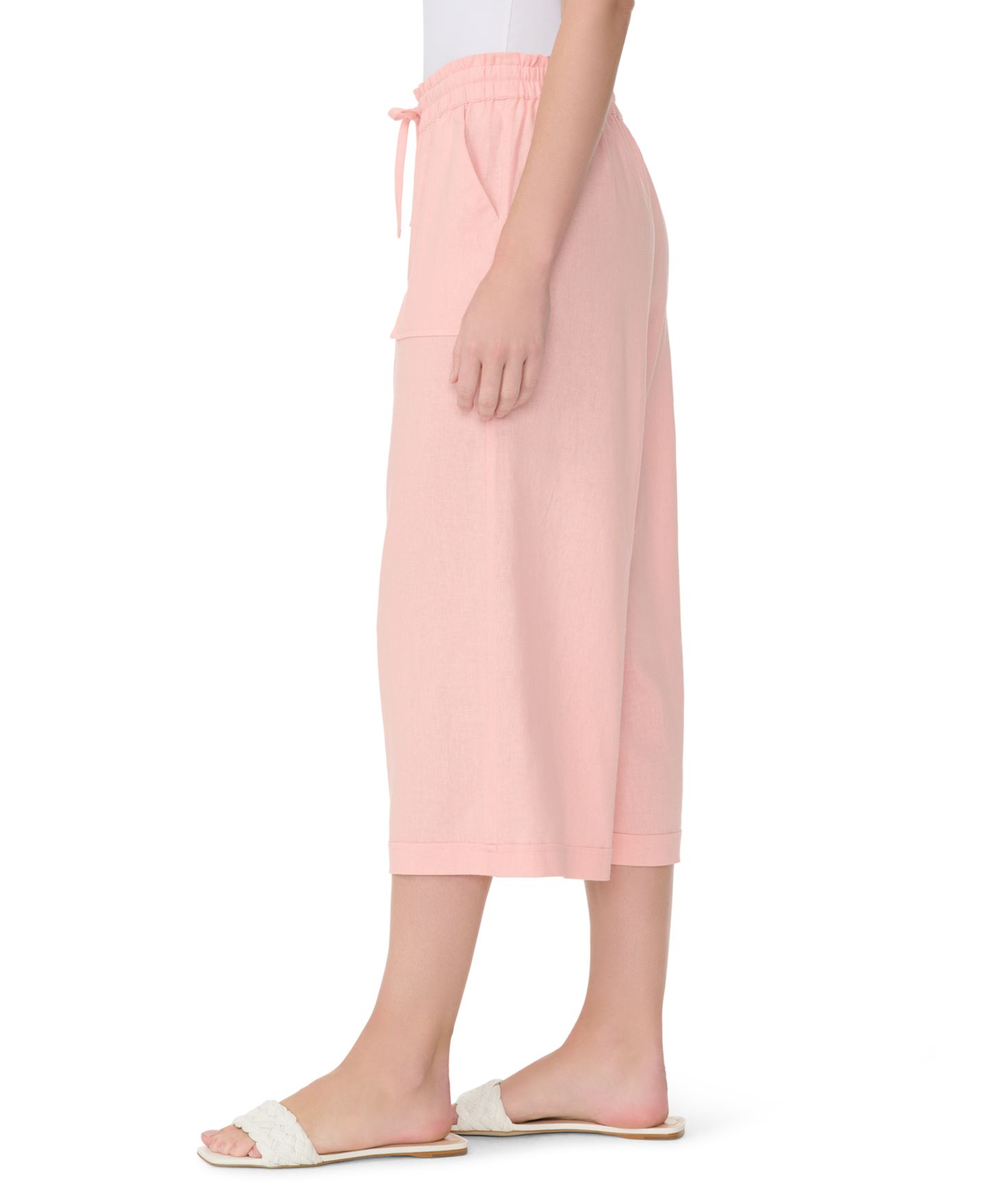 Женские брюки Gloria Vanderbilt Linen Pull On Wide-Leg Crop Pants, цвет: Коралловый — фото 2