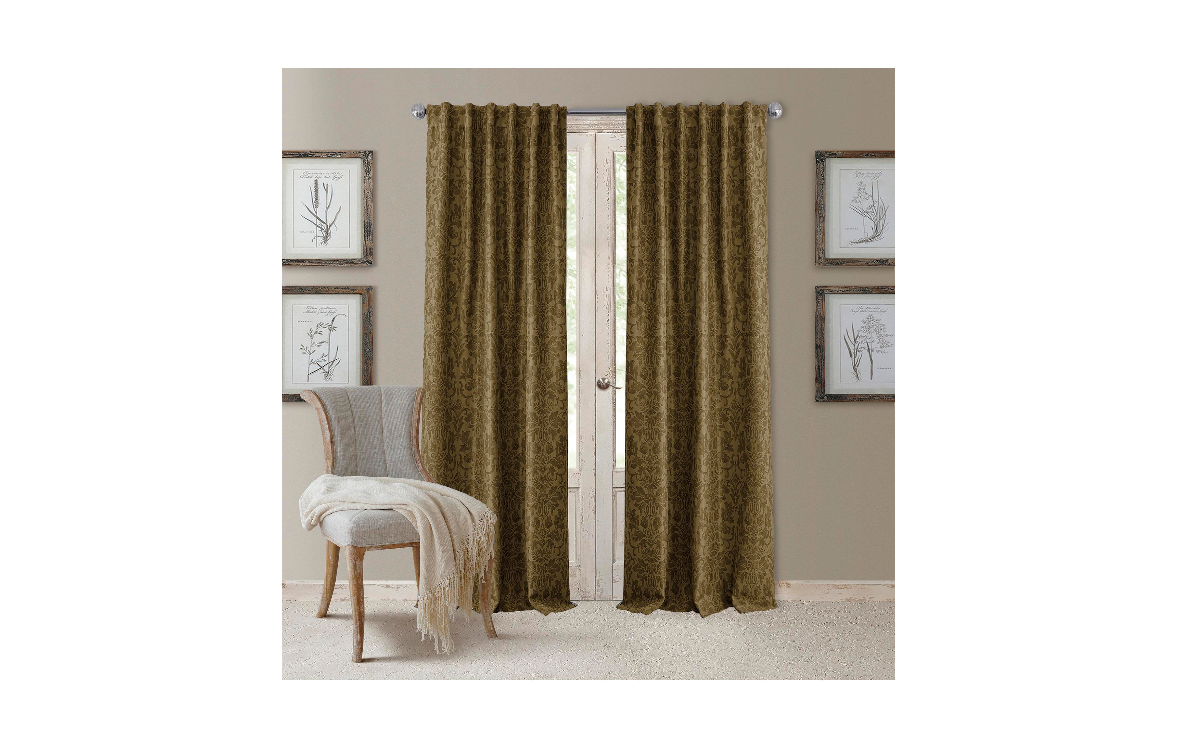 Elrene Home Fashions Antonia Damask Print Blackout Window Curtain