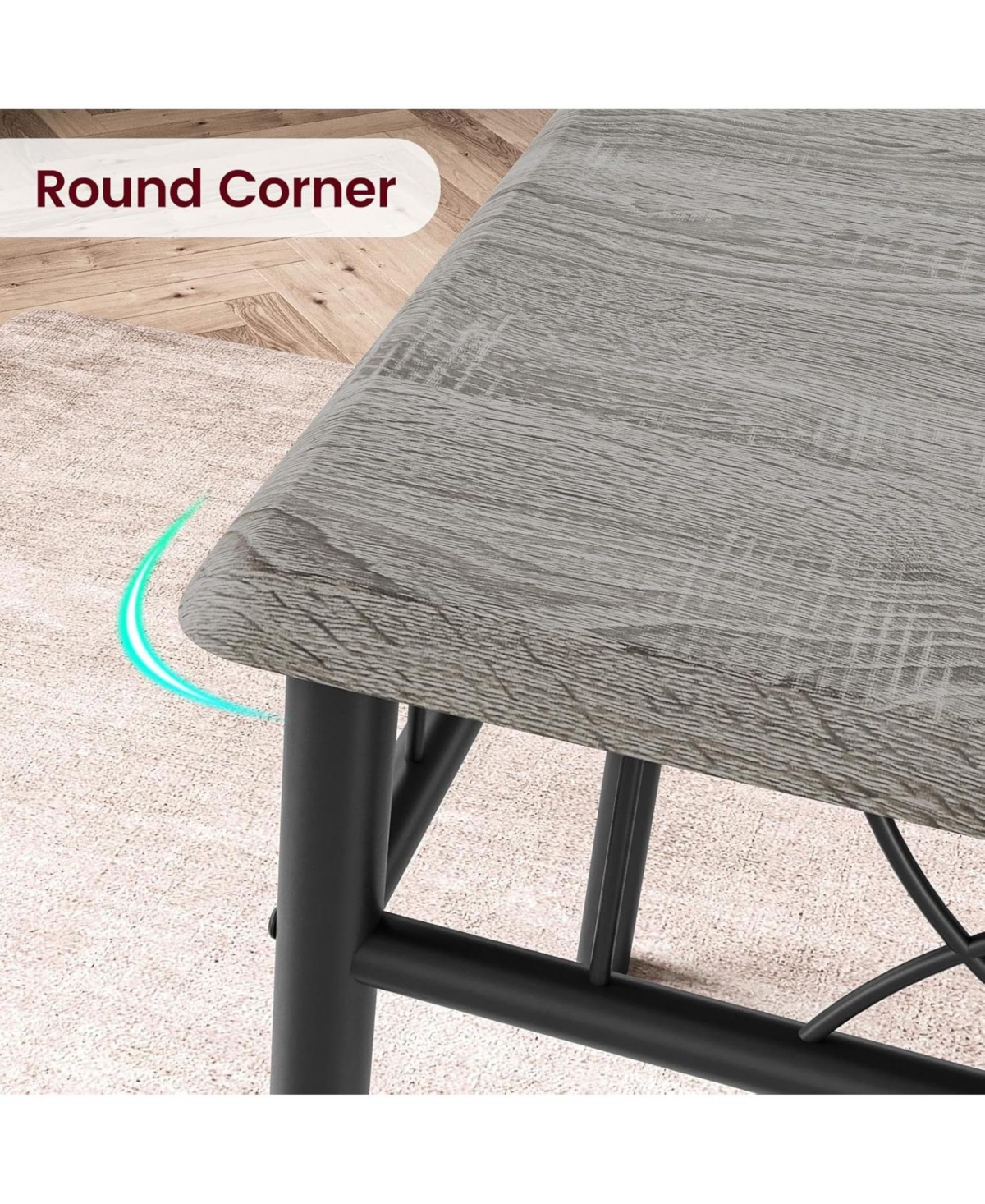 gaomon “Gray 5 Piece Dining Set for 4 with Rectangular Table & 4 Upholstered Chairs for Kitchen/Dining.”