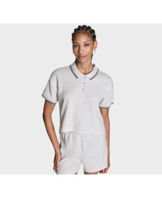 Women's Cropped Waffle Polo