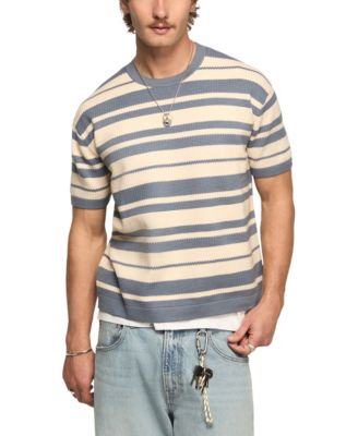 Men's Textured Stripe Boxy Sweater T-Shirt