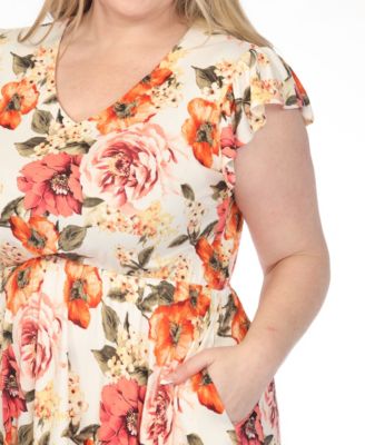 Plus Size V-Neck Empire Dress