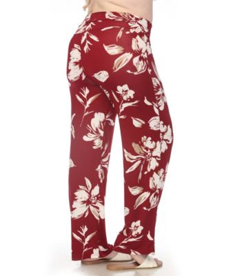 Plus Size High-Waist Floral Wide-Leg Pants
