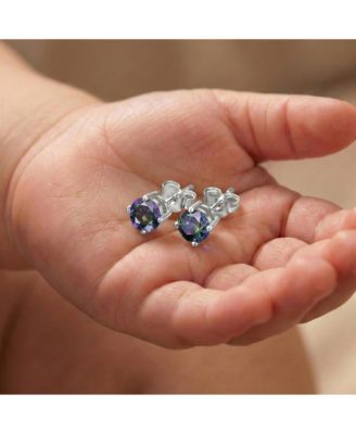 Dainty Sterling Silver 4MM Showpiece Solitaire Stud Earrings