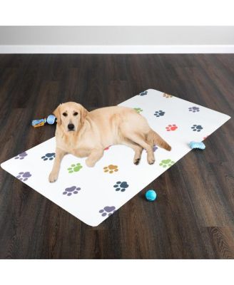 Dog Mat for Food and Water, Paw Prints