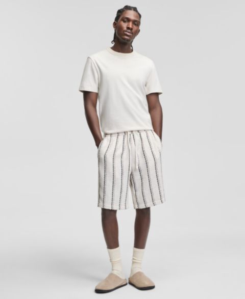 Мужские шорты Mode of One Striped Relaxed 9" Pull-On, цвет: Состаренный песочный