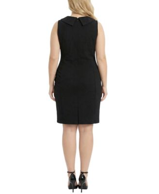 Plus Size Sleeveless Shawl Collar Dress