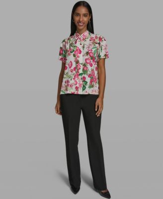 Women's Short-Sleeve Collared Blouse