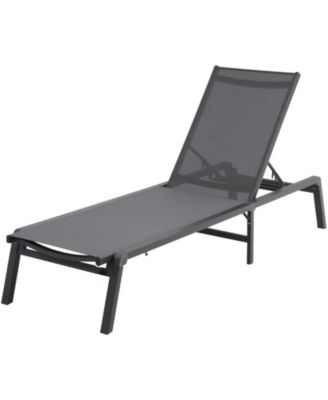 2-Piece Outdoor Patio Chaise Lounge Chair Set with Adjustable 5-Position Backrest