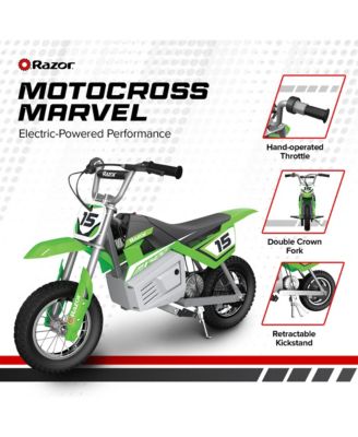 MX400 Dirt Rocket Electric Motocross Motorcycle Bikes, 1 White & 1 Green