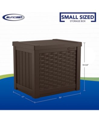 22 Gallon Outdoor Patio Small Deck Chest Box with Storage Seat, Java