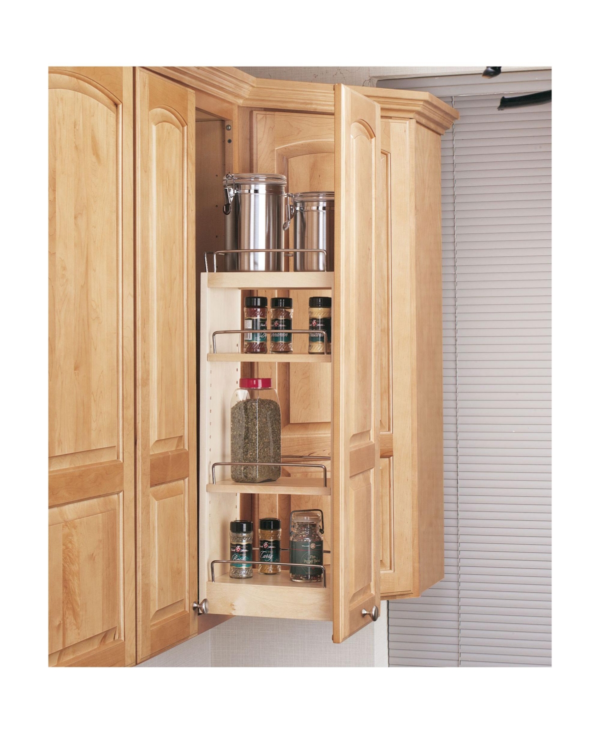 Rev-a-Shelf 8" Pullout Wall Kitchen Cabinet Organizer Storage Rack, 448-wc-8C