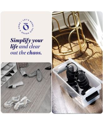 7.5 Qt Clear Storage Organizing Container Bin with Latching Lids, (5 Pack