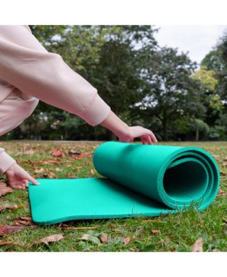 BalanceFrom Fitness GoCloud 1" Extra Thick Exercise Mat w/Carrying Strap, Green