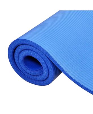 BalanceFrom GoCloud 1" Extra Thick Exercise Yoga Mat with Carrying Strap, Blue