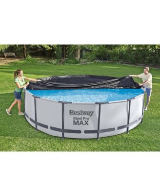 Flowclear 12 Foot Round Pool Cover w/ Drain Holes for Above Ground Pools