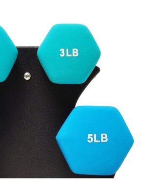 BalanceFrom Neoprene Dumbbells, 3 Pair Hand Weights Set with Stand, 32 Lb, Multi-Color