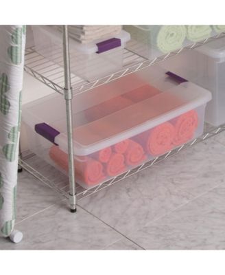 32 Quart Clear View Storage Container Tote w/ Latching Lid, 24 Pack