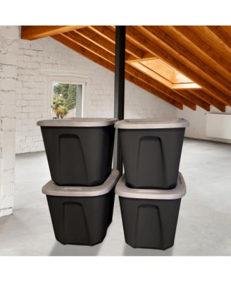 6610BKTS.10 10 Gallon Durable Molded Plastic Storage Bin with Secure Lid
