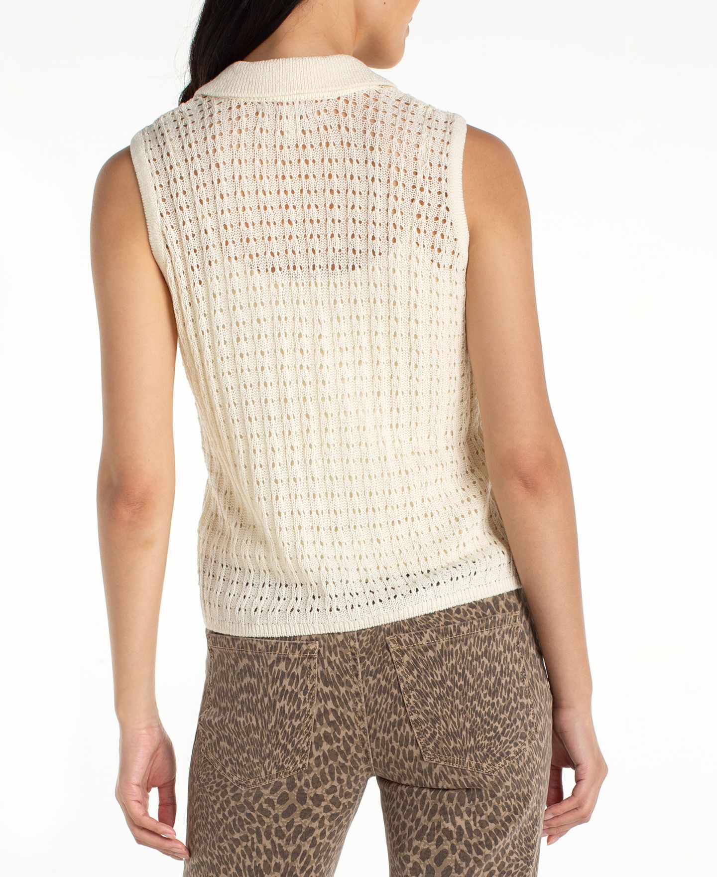 Женский свитер Liverpool Los Angeles Sleeveless Johnny Collar, цвет: Кремовый — фото 3