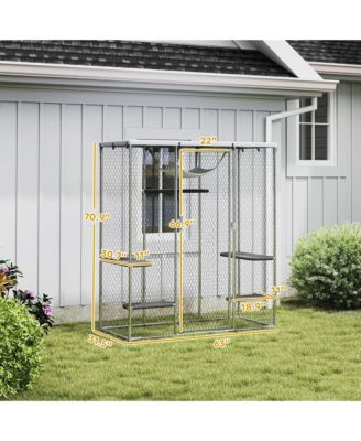 Large Catio Outdoor Cat Enclosure with Waterproof Cover