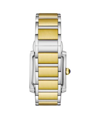 Elan 4088.3 Women s Rectangular Quartz Watch, Two-Tone Stainless Steel Bracelet