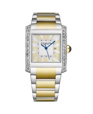 Elan 4088.3 Women s Rectangular Quartz Watch, Two-Tone Stainless Steel Bracelet