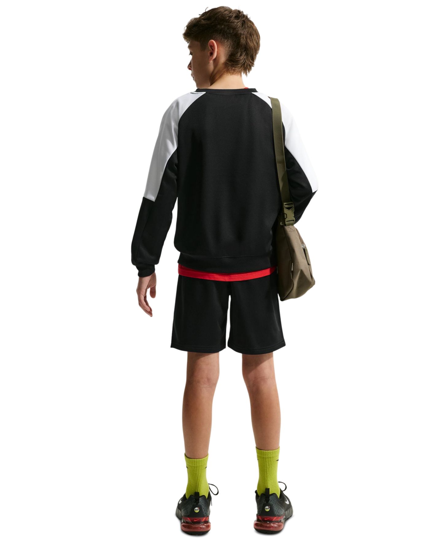 Детский комплект Nike Sportswear: свитшот и шорты, 8-20 лет, 2 предмета, цвет: Чёрный / Белый — фото 6