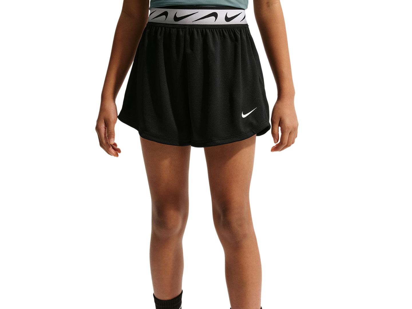 Шорты Nike Dash Dri-FIT Running Shorts для девочек, цвет: Чёрный — фото 3