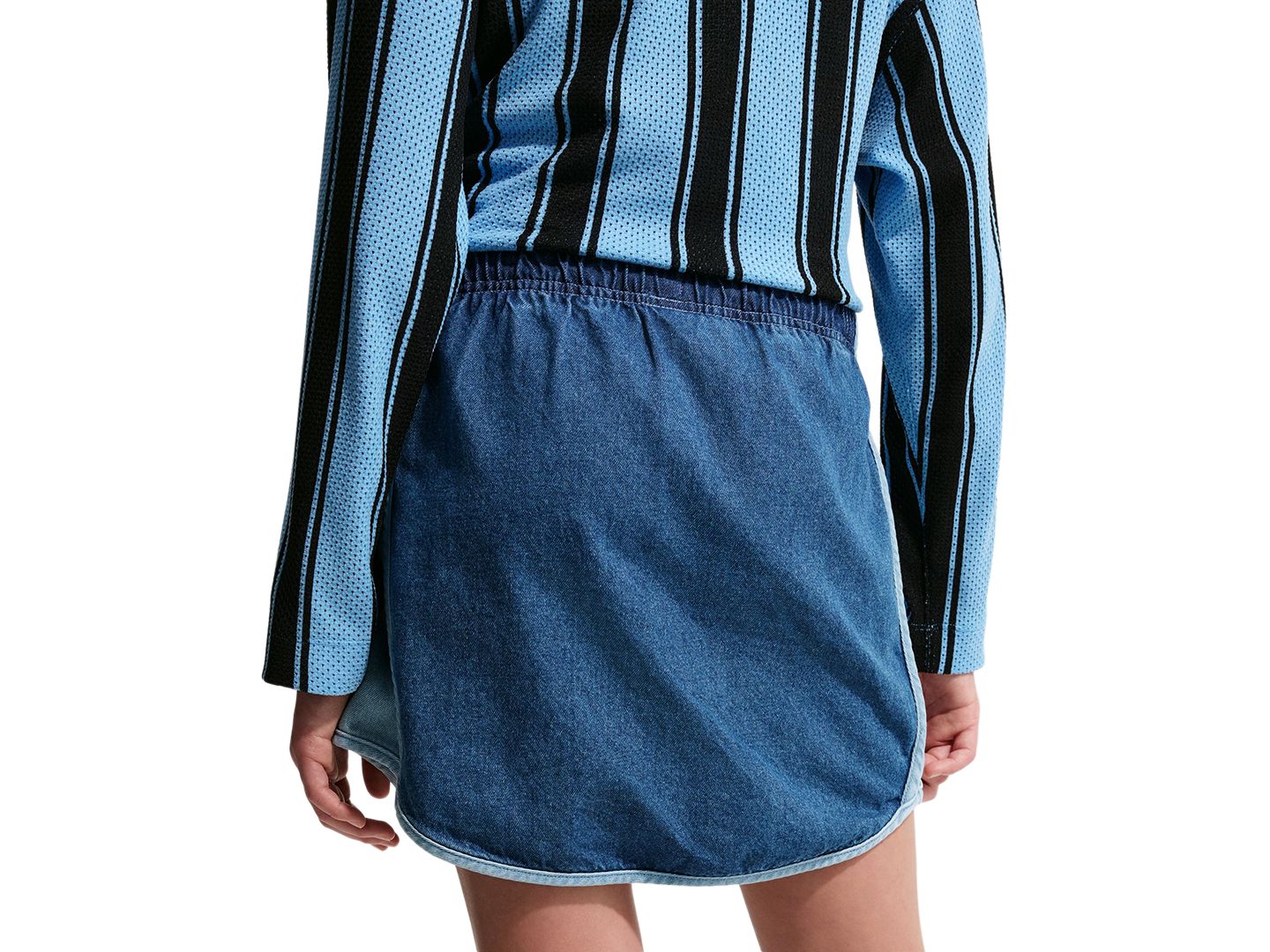 Юбка Nike Sportswear Collection Pull-On Denim Skirt для девочек, цвет: Тёмно-синий — фото 4