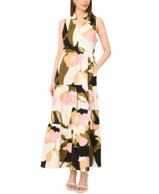 Women's V-Neck Tiered Maxi Dress