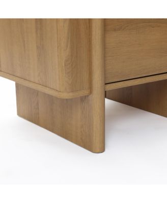 Mid-Century 2-Drawer Nightstand, 23.6'' Engineered Wood Accent Table