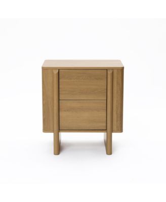 Mid-Century 2-Drawer Nightstand, 23.6'' Engineered Wood Accent Table