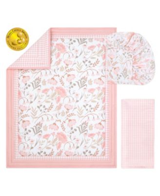 Crib Bedding Set for Baby Girls, Whimsical Floral, 3 Pieces