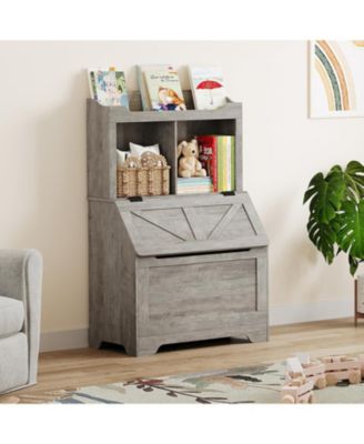 Wooden 3 Tier Kids Toy Storage Organizer and Bookcase