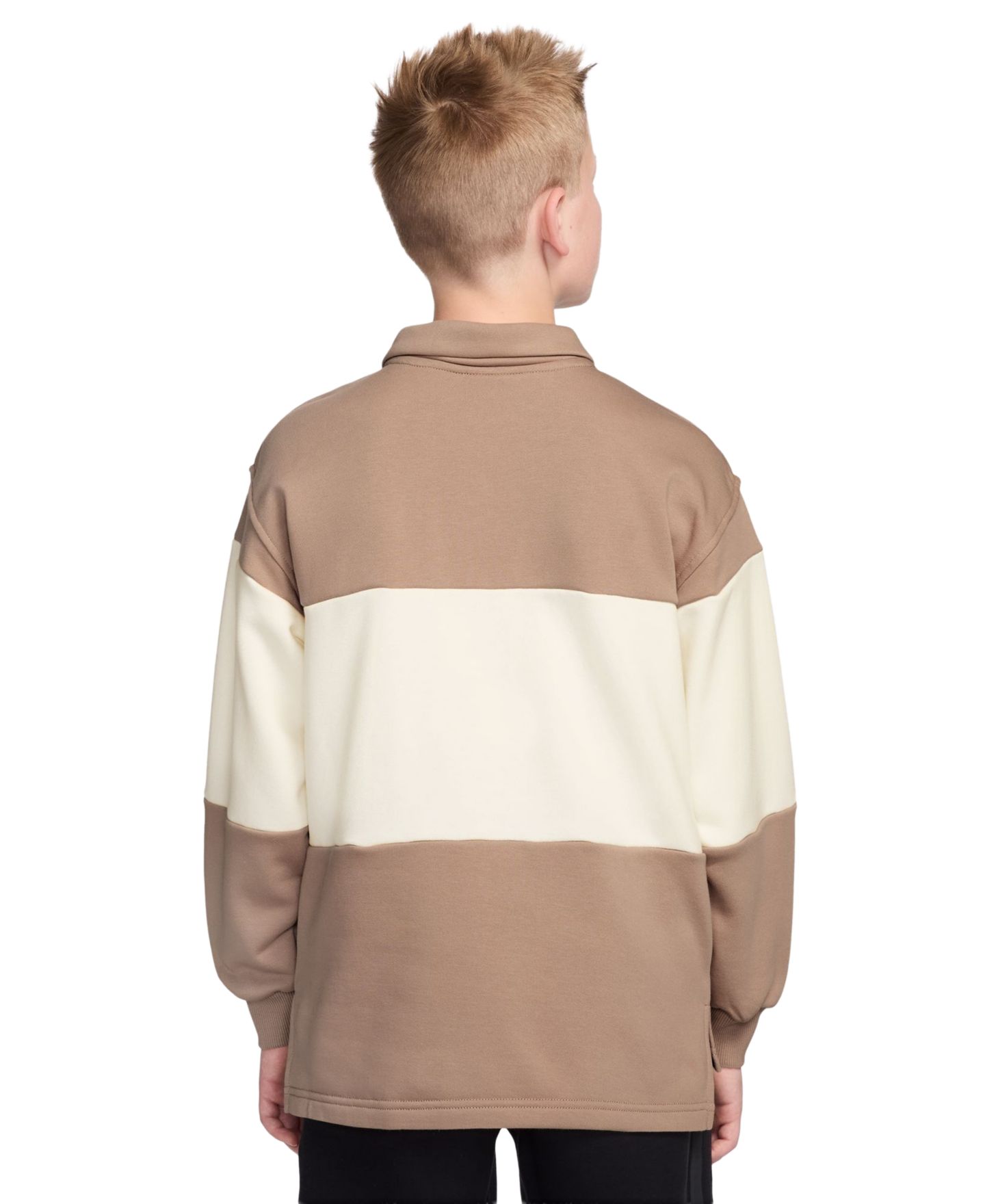 Свитшот Nike Sportswear Club Rugby Striped Sweatshirt для мальчиков, цвет: Натуральный бежевый / Молочный — фото 4