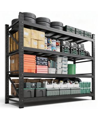 Heavy Duty 48" Wx 70" H Garage Shelving, 4-Tier, Adjustable, 3000 lbs Capacity