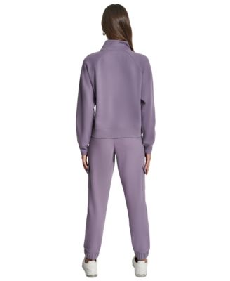 DKNY Women's Studded-Logo Half-Zip Sweatshirt