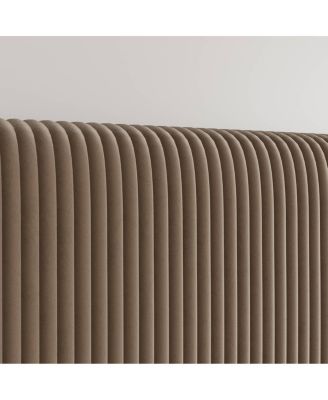 Twin Corduroy Upholstered Platform Bed Frame with Headboard, Wooden Slats, Compact Design for Apartments