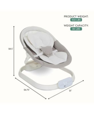 Baby evolur Comfort Cocoon Swing: TUYA voice control, 5-speed sway with remote. Features touchscreen music, removable canopy, toys, and 5-point harness.