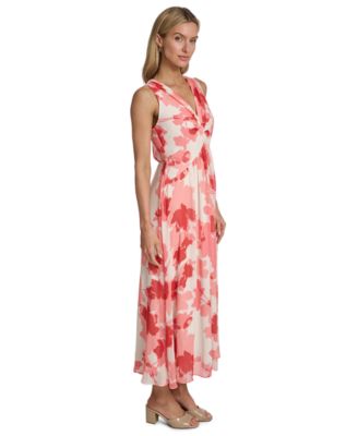 Women's Sleeveless Twist Front Midi Dress