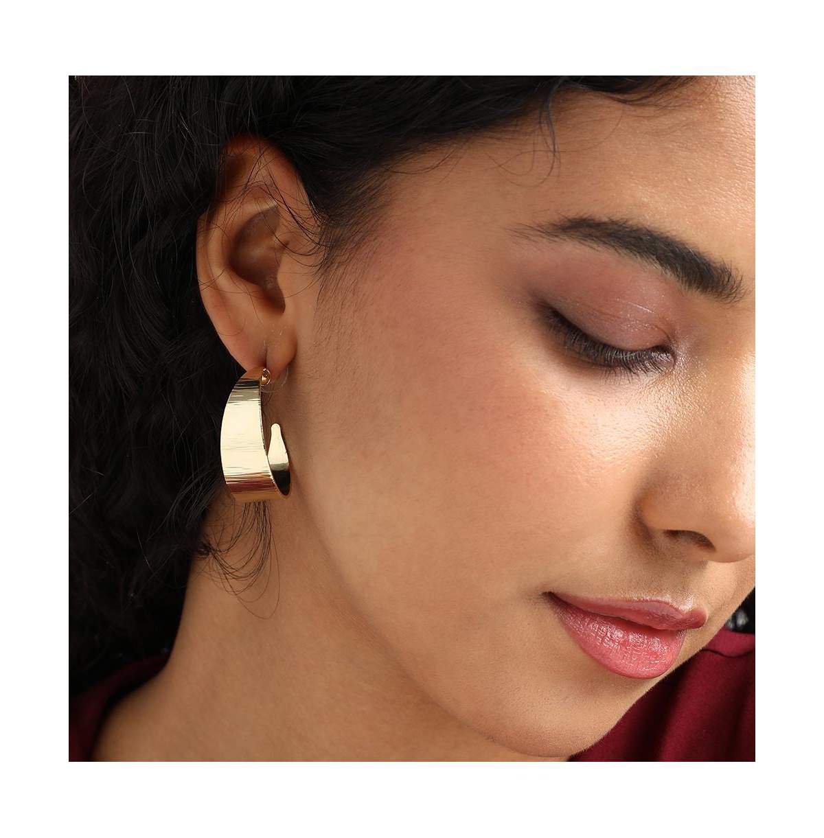Sohi women's Minimal Midi Hoop Earrings